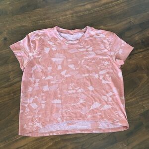 Lululemon Train To Be Short Sleeve Mosaic Multiply Brier Rose Pink Peony 10